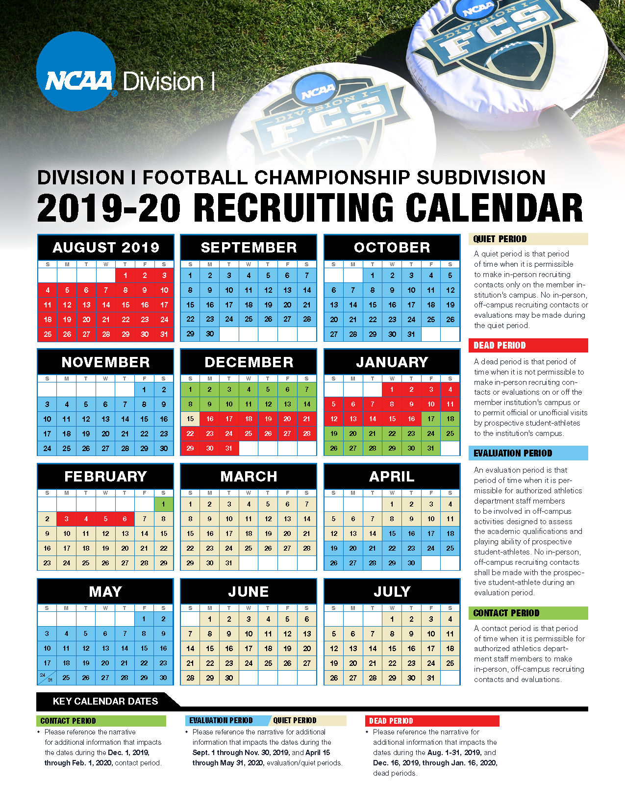 Ncaa Division I Recruiting Calendars – Allstarrecruits